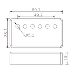 Humbucking Pickup Cover - 49.2mm Black