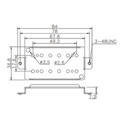 Pickup Baseplate - For Humbucker 49.2mm (brass)