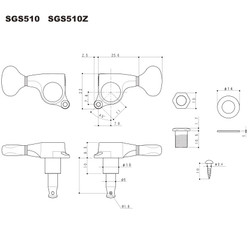 Gotoh SGS510Z-MGT-S5 Locking Tuners - 6-inline Chrome