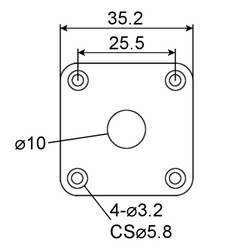 Jack Plate - Square Technical Drawing