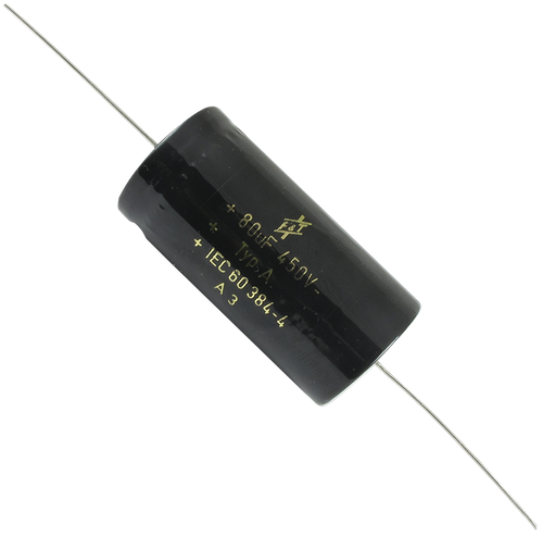 F&T Capacitor - Electrolytic, Axial Lead, 80µF 450V