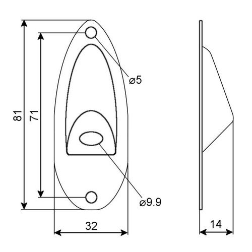 Jack Plate - Top Angle Technical Drawing