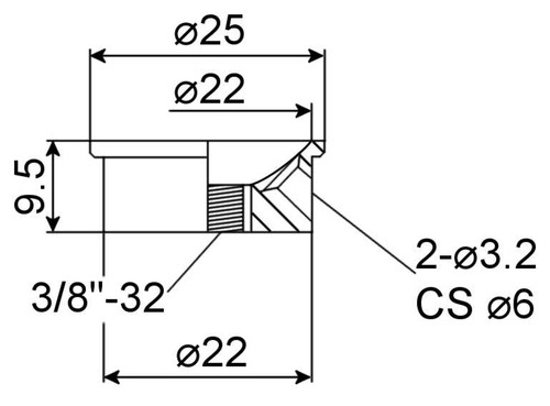 Jack Plate - Electrosocket - Technical Drawing