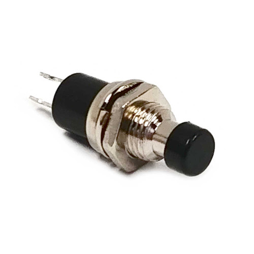 Push-button Switch - SPST Off-(On) Black Momentary 