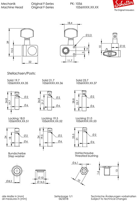 Schaller F-Series Locking Tuners