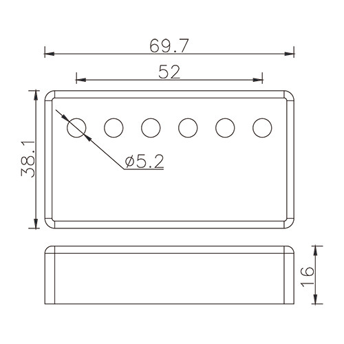 Humbucker Pickup Cover - 52mm Nickel