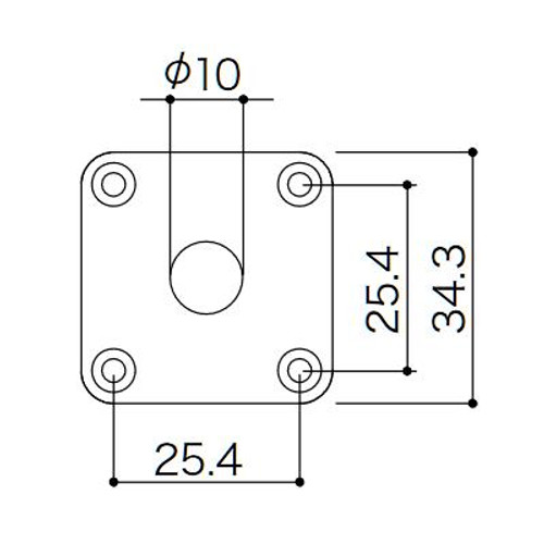 Jack Plate - Curved Square Gold