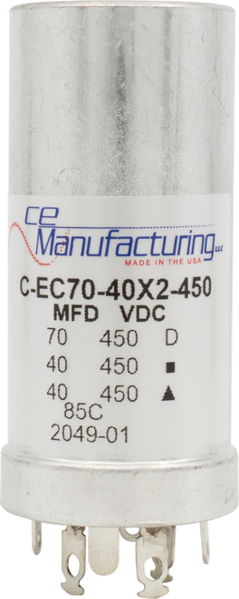 CE Capacitor - Electrolytic, Multi-Section, Can, 70/40/40µF 450V