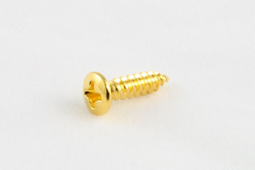 Pickguard Screws - #4x1/2", Phillips, Oval, Gold