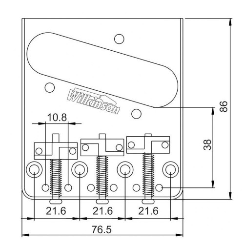 Wilkinson WTB 3-Barrel Tele Bridge /w Brass Saddles - Black
