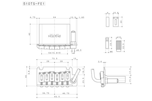 Gotoh 510TS-FE1 - 2-Point Trem /w Steel Saddles (choose options)