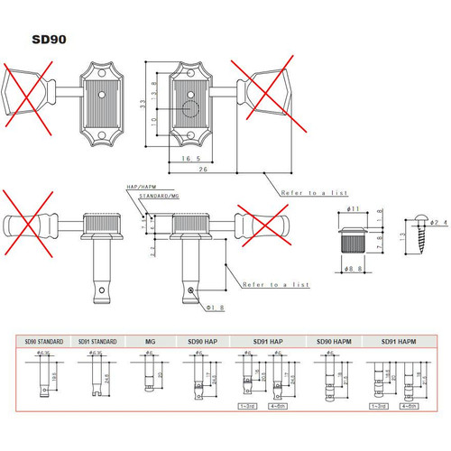 Gotoh SD90-05M Tuners - 3+3 Nickel