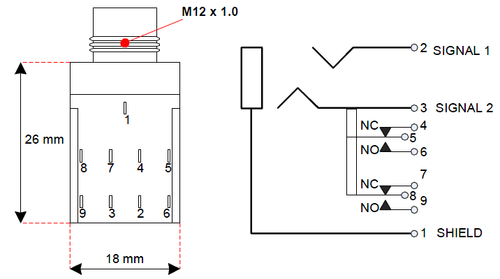 Fender PCB Socket Jack - 9-pin, Tall, Stereo Switching