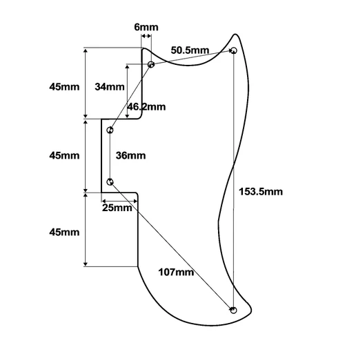 Pickguard - SG Half Face (choose colour)