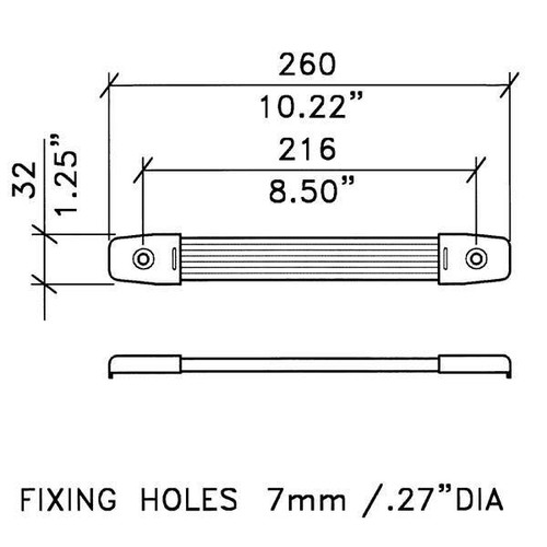 Wide Strap Handle - Black End Caps