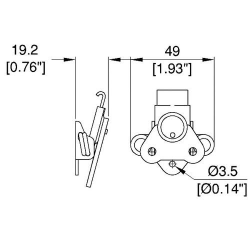 Small Surface Mount Twist Latch - Zinc