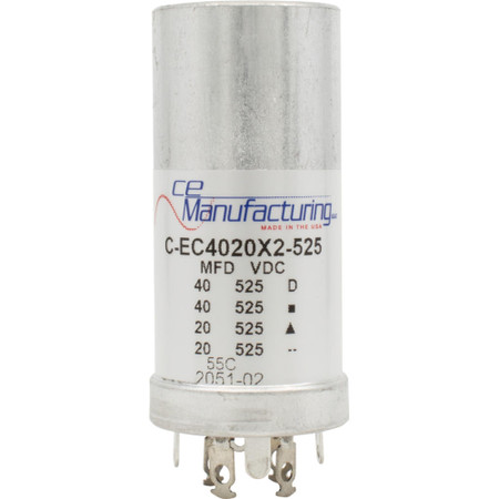 CE Capacitor - Electrolytic, Multi-Section, Can, 40/40/20/20µF