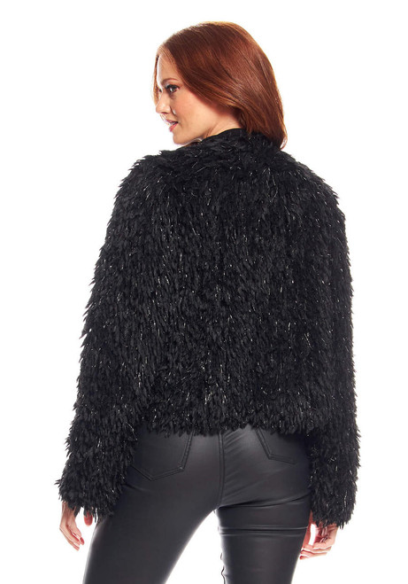 Fabulous-Furs Black Faux Fur Hit the Lights Jacket 