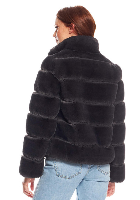 Fabulous-Furs Charcoal Faux Fur Posh Jacket 