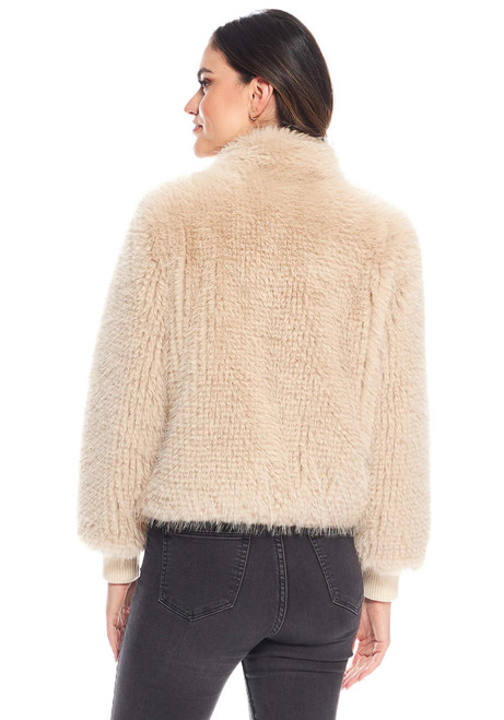 Fabulous-Furs Champagne Fox Faux Fur Parkside Bomber Jacket 