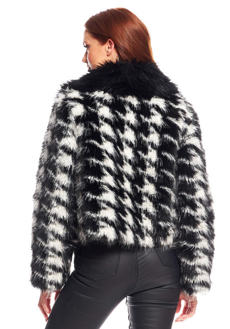 Fabulous-Furs Houndstooth Fox Faux Fur Naomi Jacket 