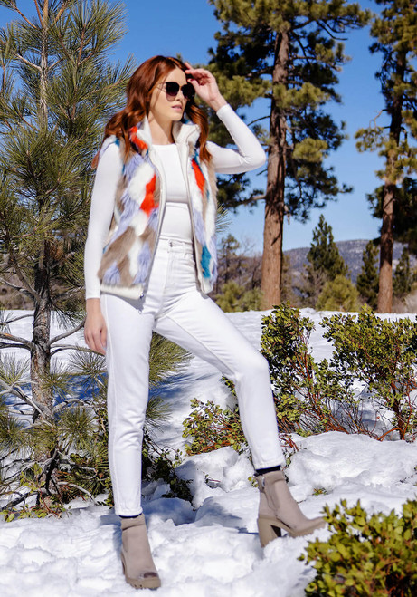 Fabulous-Furs Apres Ski Faux Fur Zip Vest 