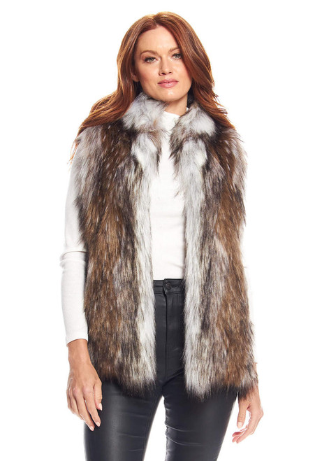 Fabulous-Furs Italian Wolf Faux Fur Hook Vest 