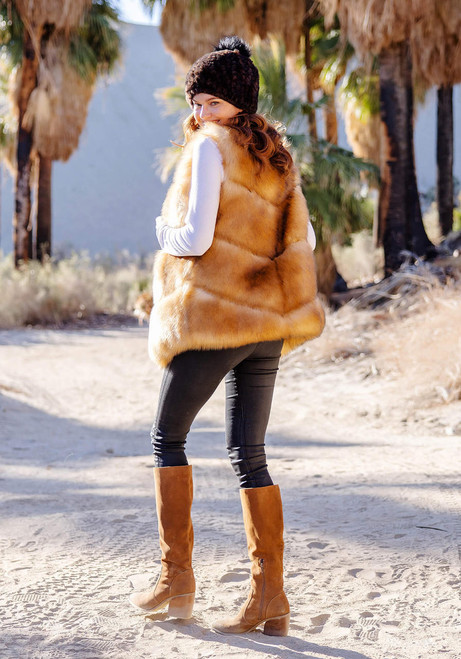 Fabulous-Furs Golden Fox Faux Fur Marlowe Vest 