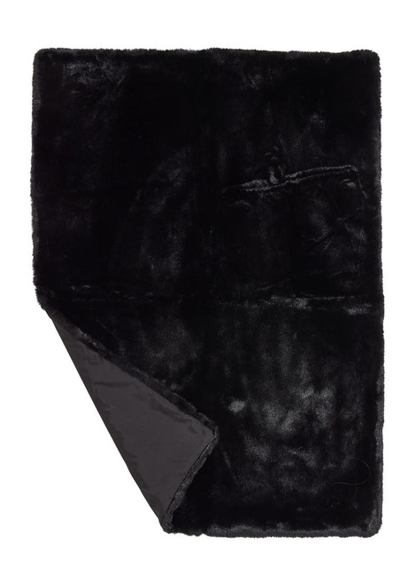 Fabulous-Furs Black Mink Faux Fur Lap Blanket 
