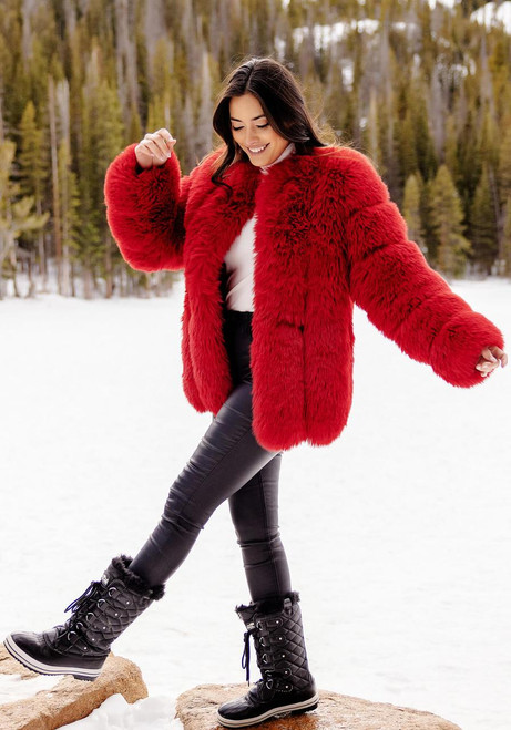Fabulous-Furs Cherry Fox Faux Fur Avante Coat  Fabulous-Furs Cherry Fox Faux Fur Avante Coat