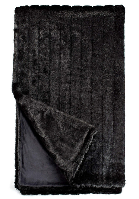 Signature Series Black Mink Faux Fur Throws