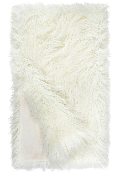 Signature Series Ivory Tibetan Lamb Faux Fur Throws