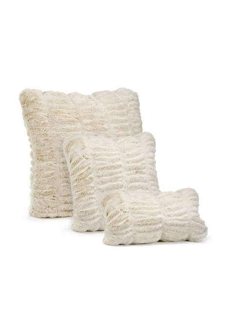 Couture Collection Ivory Mink Faux Fur Pillows