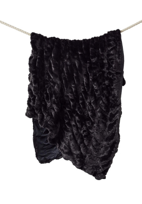  Couture Collection Onyx Mink Faux Fur Throws 