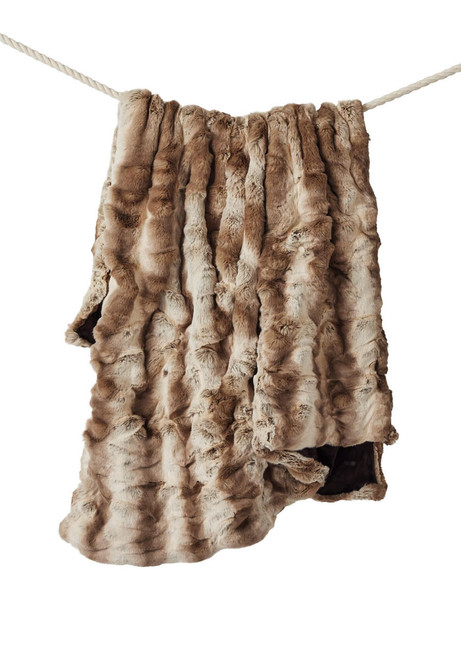  Couture Collection Truffle Chinchilla Faux Fur Throws 