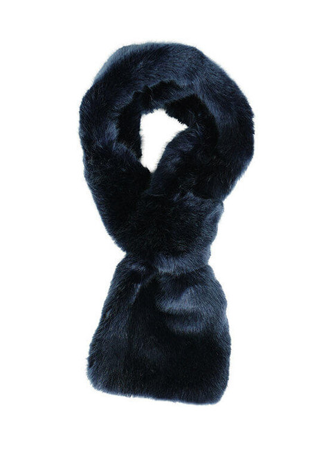 Steel Blue Mink Couture Faux Fur Loop Scarf