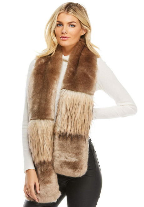 Champagne Mink Faux Fur In the Mix Scarf