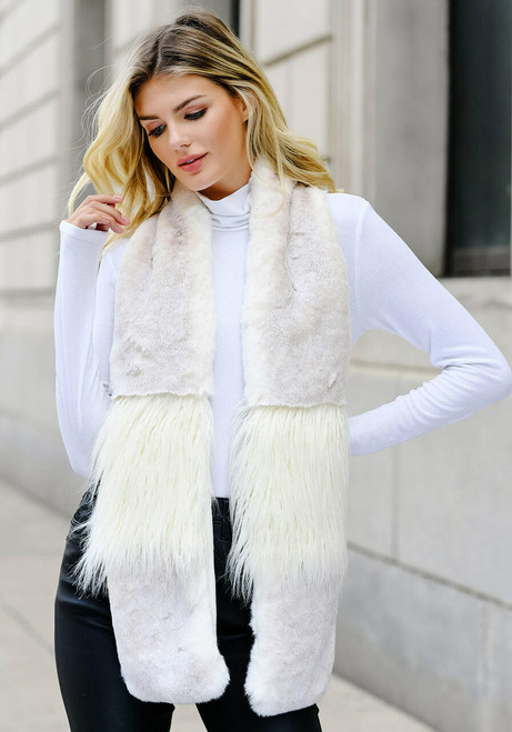 Iced Mink In the Mix Faux Fur Scarf