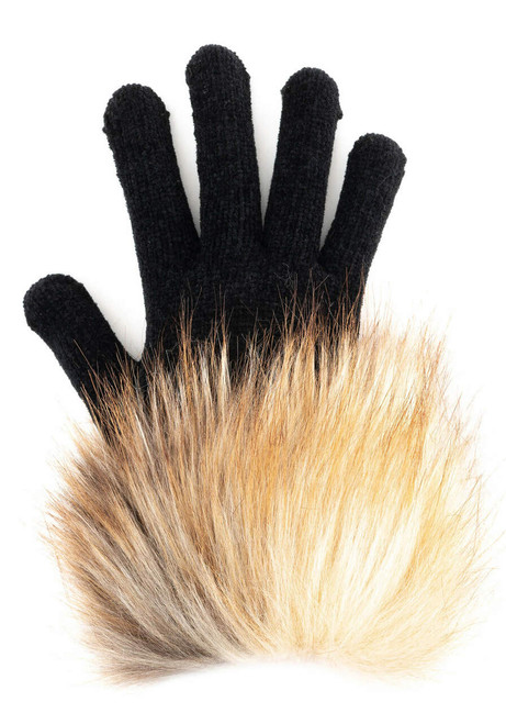 Red Fox Faux Fur-Trimmed Tech Gloves