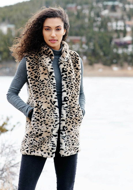 Cheetah Faux Fur Hook Vest
