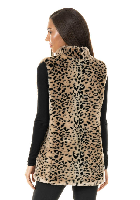 Cheetah Faux Fur Hook Vest