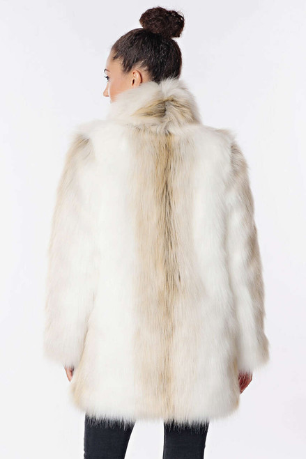 Arctic Fox Shawl Collar Faux Fur Jacket