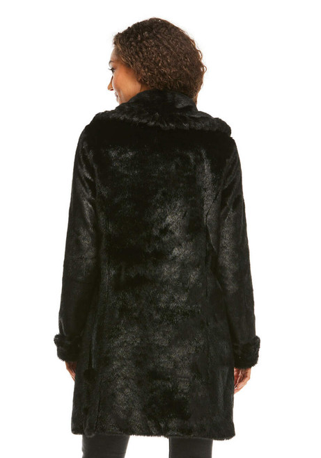 Black Mink Forever Faux Fur Stroller Coat