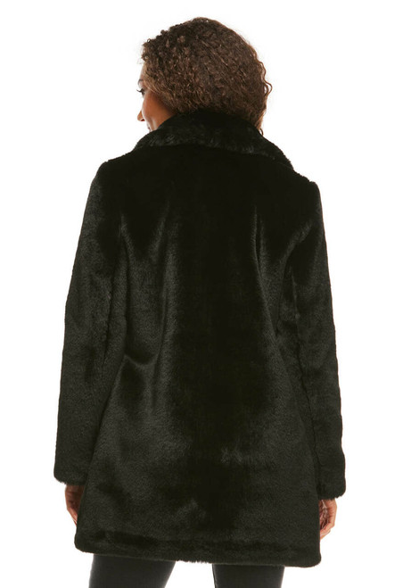 Black Faux Fur Le Mink Jacket
