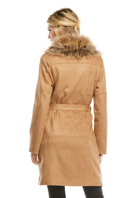 Biscotti Faux Fur Fox Collar Hudson Coat