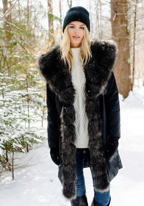 Caviar Faux Fur-Trimmed Wanderlust Storm Coat