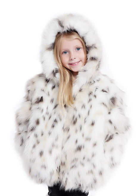 Childrens Snow Leopard Faux Fur Parka