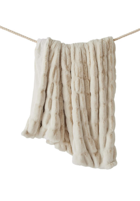  Couture Collection Ivory Mink Faux Fur Throws 
