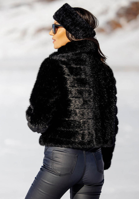 Black Faux Fur Maven Mink Jacket