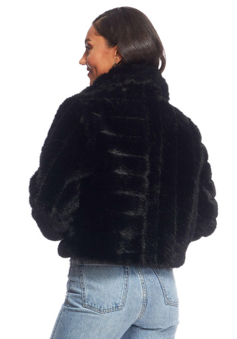 Black Faux Fur Maven Mink Jacket